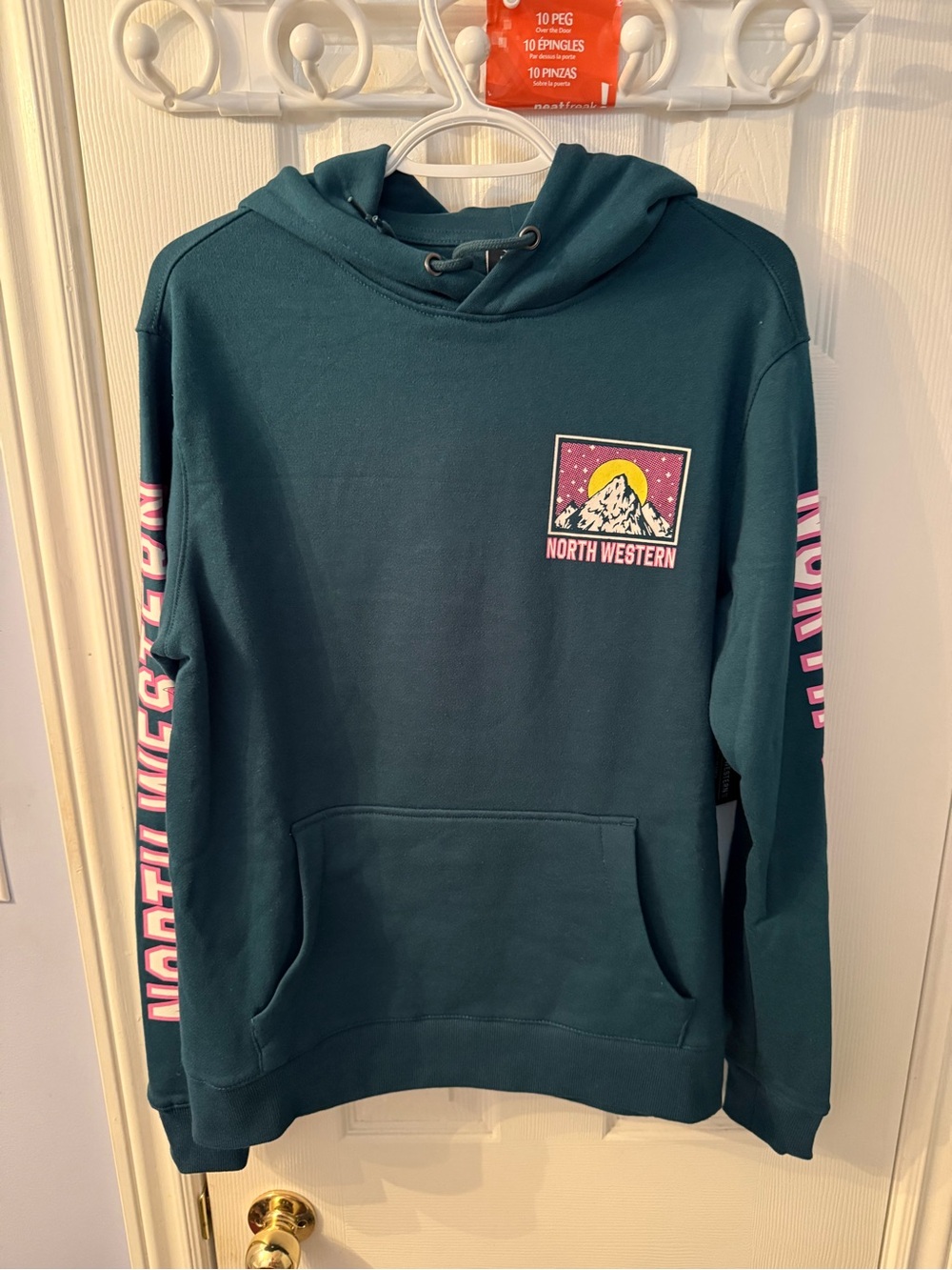 Bluenotes Teal Pullover Hoodie with Mountain Graphic